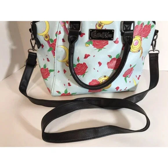 RARE! Loungefly Sailor Moon Purse Crossbody & Satchel Gadgets & Roses Print READ - Picture 9 of 16